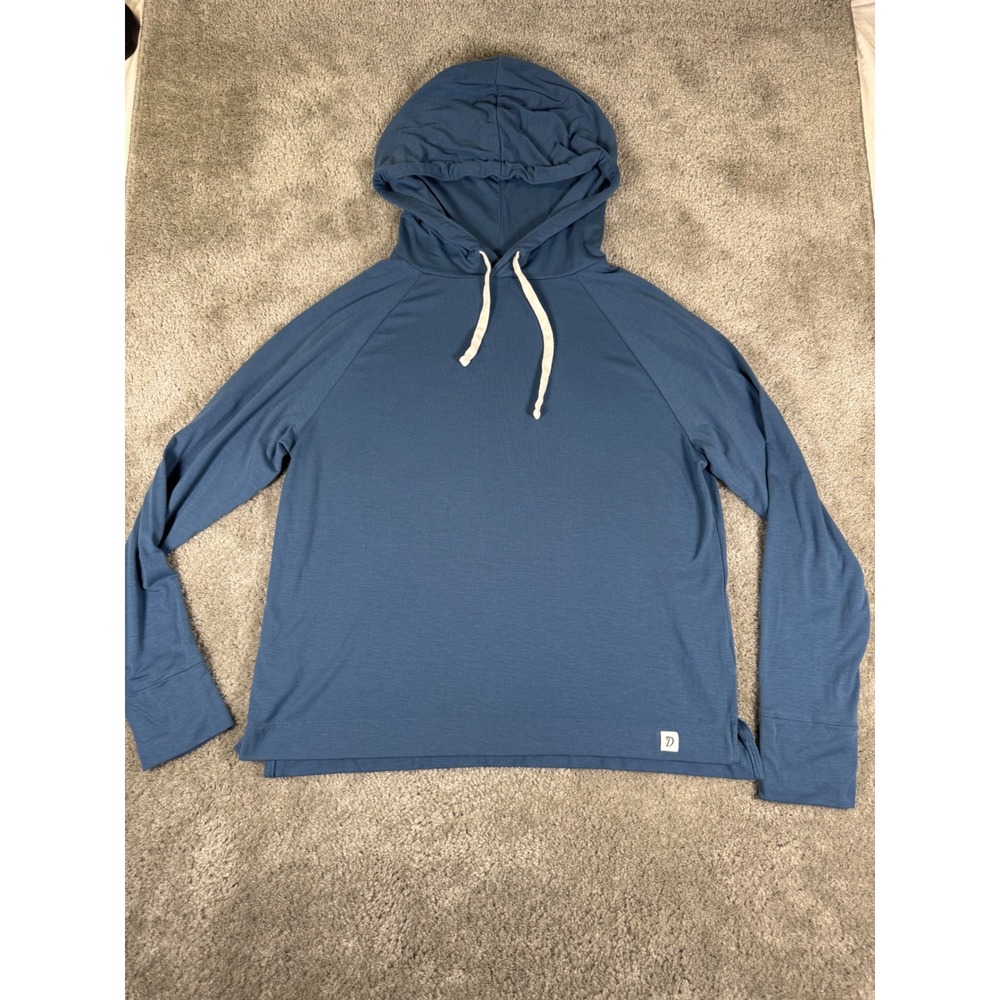 Duck Camp Women Bamboo Hoodie Blue Slate Lightweight Outdoor Sun Shirt Medium